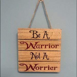 Home made red and black inspirational wall hanging